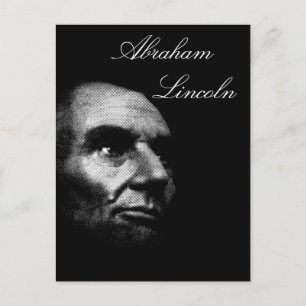 Abe Lincoln - Elegant White on Black Postcard