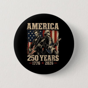 Abe Lincoln Founding Father Guitar 250th 6 Cm Round Badge