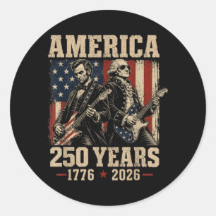 Abe Lincoln Founding Father Guitar 250th Classic Round Sticker