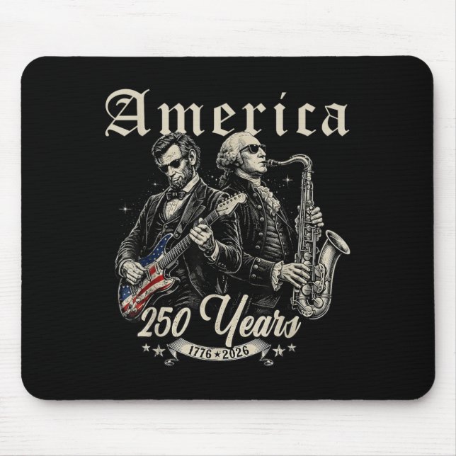 Abe Lincoln Founding Father Playing Guitar Mouse Mat (Front)