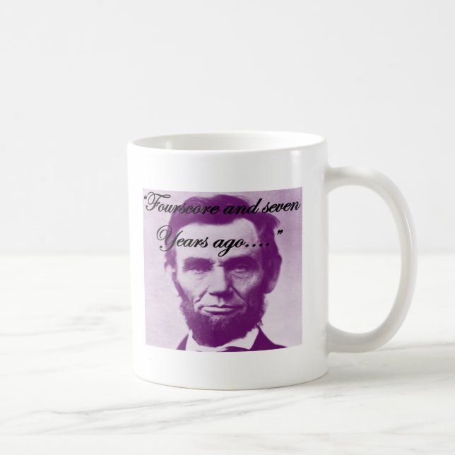 Abe Lincoln "Fourscore and Seven Years Ago" Coffee Mug (Right)