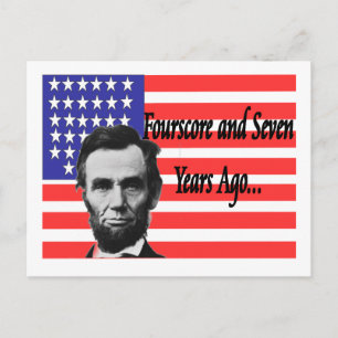Abe Lincoln "Fourscore and Seven Years Ago" Postcard