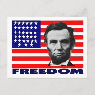 Abe Lincoln "Freedom" Flag Art Gifts--Unique Postcard