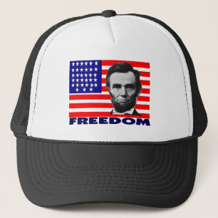 Abe Lincoln "Freedom" Flag Art Gifts--Unique Trucker Hat