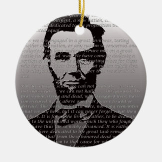 Abe Lincoln Gettysburg Address Ceramic Tree Decoration