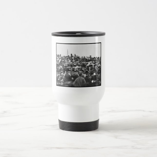 Abe Lincoln Gettysburg Address: End of Civil War Travel Mug (Center)