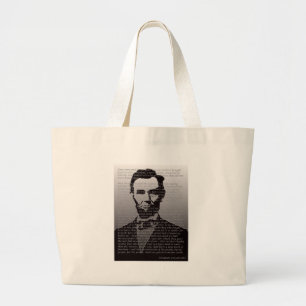 Abe Lincoln Gettysburg Address Large Tote Bag