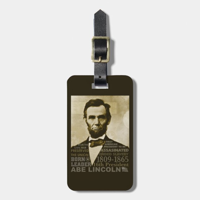 Abe Lincoln Luggage Tag (Front Vertical)