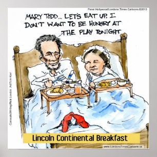 Abe Lincoln & Mary Todd In Bed Funny Poster