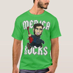 Abe Lincoln Merica Rocks USA Patriotic 4th of July T-Shirt