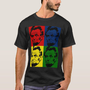 Abe Lincoln Modern 4 colours Portrait T-Shirt