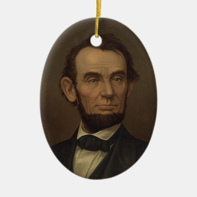 Abe Lincoln Portrait Ornament (Front)