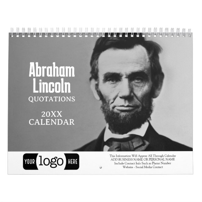 Abe Lincoln Quotes - Business Logo Promotional Calendar (Cover)