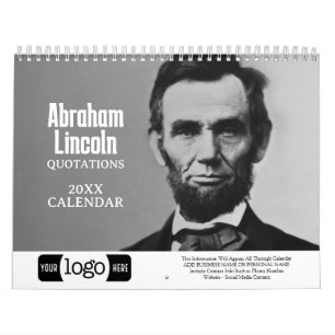 Abe Lincoln Quotes - Business Logo Promotional Calendar