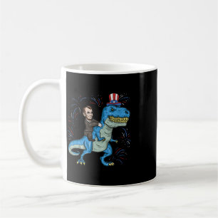 Abe Lincoln Riding A Dinosaur Shirt T-rex 4th Of J Coffee Mug