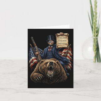 Abe Lincoln Riding Bear With Declaration Funny Card