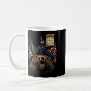 Abe Lincoln Riding Bear With Declaration Funny Coffee Mug