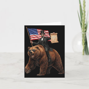 Abe lincoln riding bear with declaration funnyAbe  Card