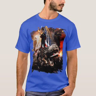 Abe Lincoln Riding Dinosaur T-Shirt