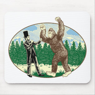ABE LINCOLN: SASQUATCH HUNTER - Funny Bigfoot Logo Mouse Mat