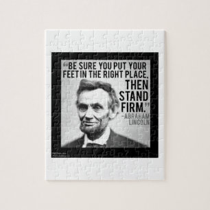 Abe Lincoln & "Stand Firm" Quote Jigsaw Puzzle