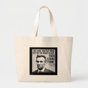 Abe Lincoln & "Stand Firm" Quote Large Tote Bag