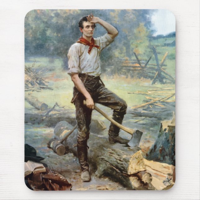 Abe Lincoln -- The Rail Splitter Mouse Mat (Front)