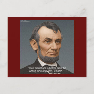 Abe Lincoln "True Piety" Quote Postcard