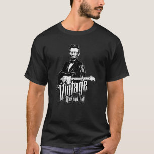 Abe Lincoln Vintage Rock And Roll Guitar Music T-Shirt