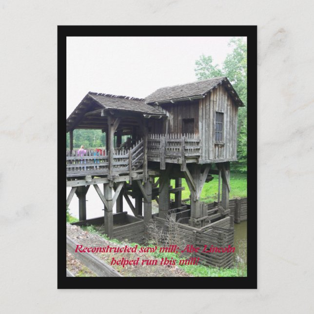 Abe Lincoln worked here Postcard (Front)