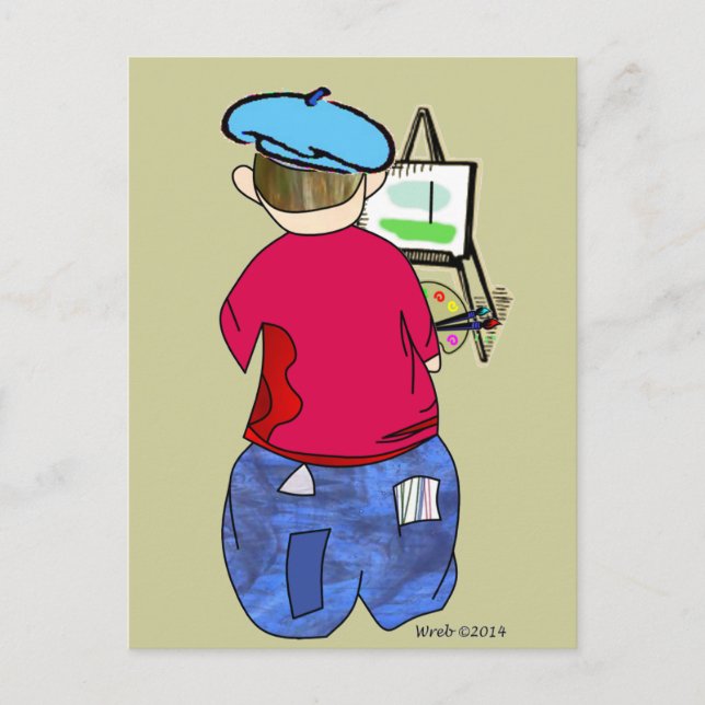 Abe R Doodle - Zee Artiste Postcard (Front)