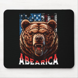 Abearica 4th Of July Grizzly Bear Patriotic Fourth Mouse Mat