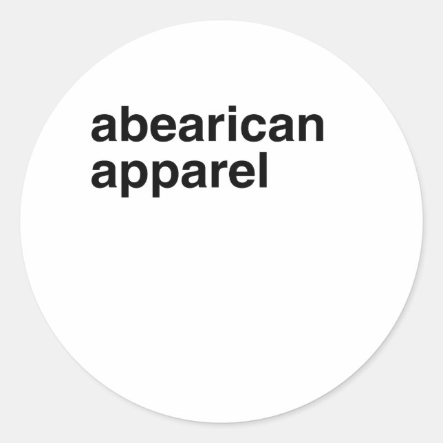 Abearican Apparel Classic Round Sticker (Front)