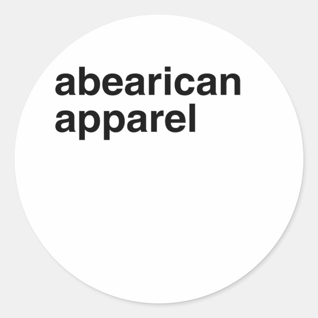 Abearican Apparel Classic Round Sticker (Front)