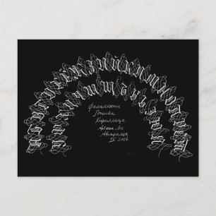 abecedary alphabet calligraphy cyrillic postcard