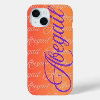 Abegail Repeating Name Pattern iPhone 15 Case