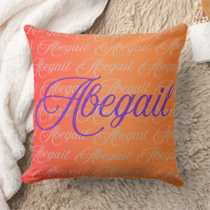Abegail Repeating Name Pattern Cushion