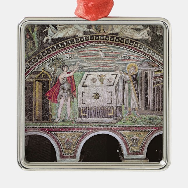 Abel and Melchisedech offering at the Altar Metal Tree Decoration (Front)