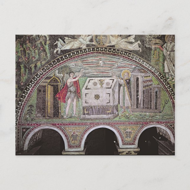 Abel and Melchisedech offering at the Altar Postcard (Front)