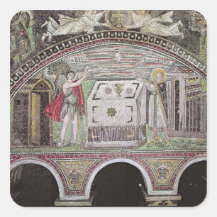 Abel and Melchisedech offering at the Altar Square Sticker