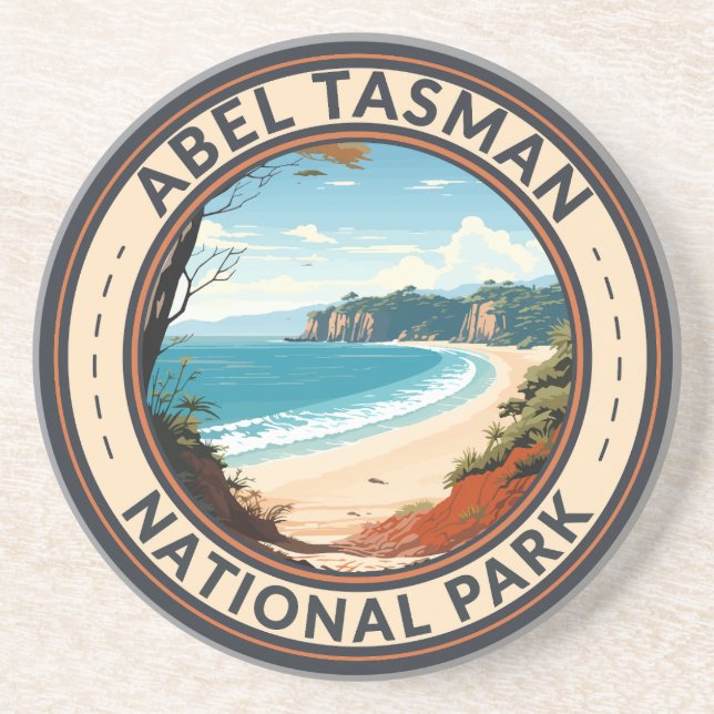 Abel Tasman National Park New Zealand Travel Retro Coaster (Front)