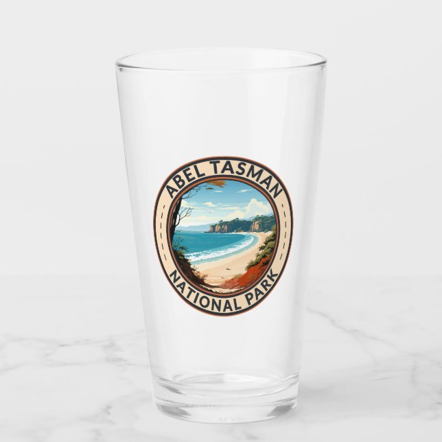 Abel Tasman National Park New Zealand Travel Retro Glass (Front)