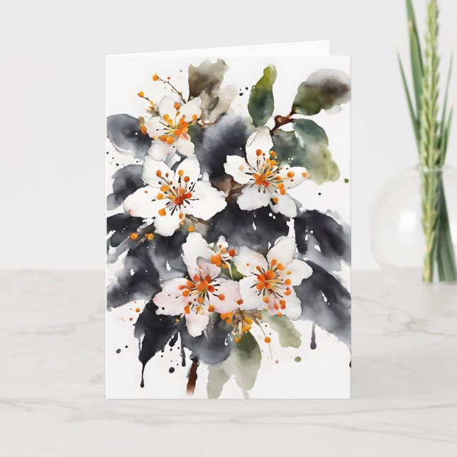 Abelia - Watercolor flowers Card (Front)