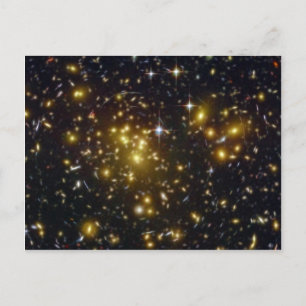 Abell 1689 galaxy gold stars NASA Postcard