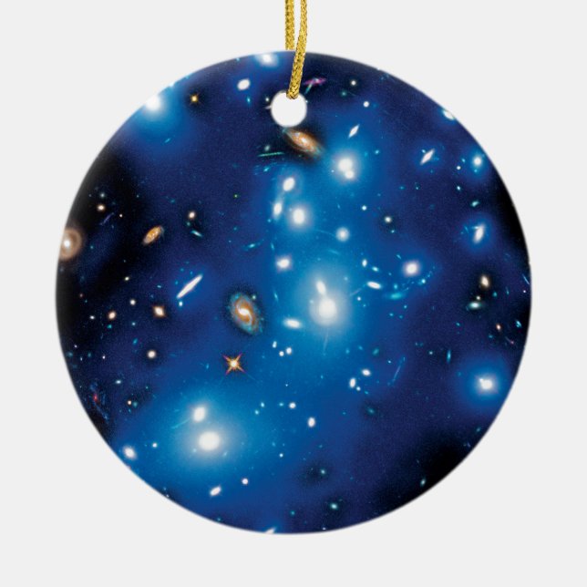 Abell 2744 Pandora Galaxy Cluster Space Photo Ceramic Tree Decoration (Front)