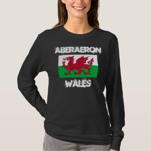 Aberaeron, Wales with Welsh flag T-Shirt