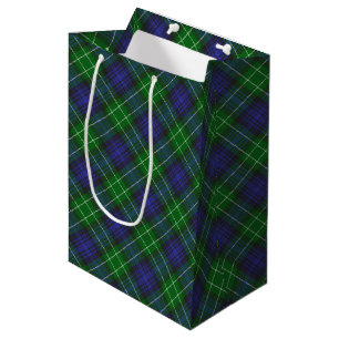 Abercrombie Blue Green Tartan Plaid Scottish Medium Gift Bag