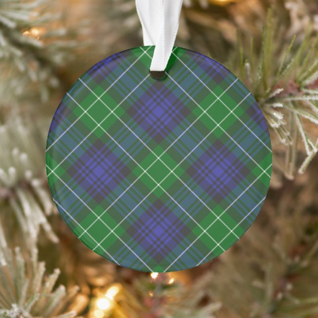 Abercrombie Blue Green Tartan Plaid Scottish Ornament (Tree)