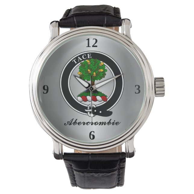 Abercrombie Clan Badge Personalised Watch (Front)