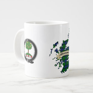 Abercrombie Clan Badge & Tartan Map Large Coffee Mug